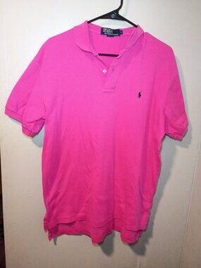 Vintage Made In USA Ralph Lauren Polo Men's Large Pink Golf Golfer Rugby